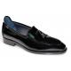 Duca Di Matiste "Fano" Black Genuine Italian Patent Leather Tassel Loafers.